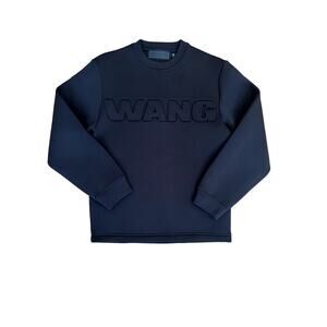 Alexander Wang H&M Black Neoprene Logo Embossed Sweatshirt Size XS